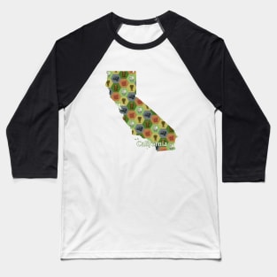 California State Map Board Games Baseball T-Shirt